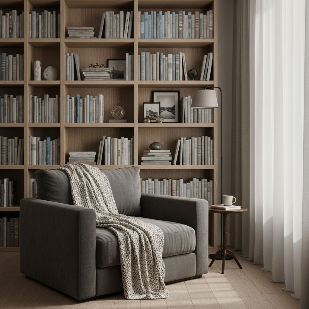 Une bibliothèque individuelle au confortable pour les lectures et détente.