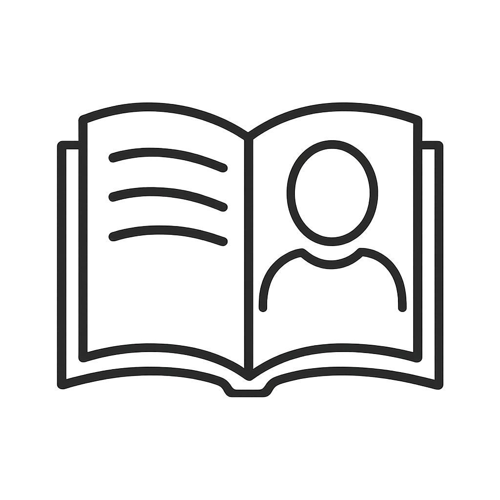 Un portrait infiltré dans un livre ouvert.